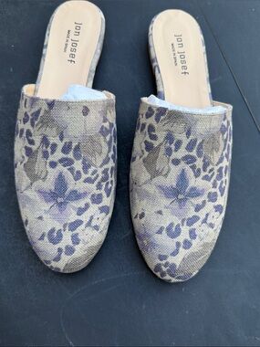 Jon Josef Women's Floral Slip-On Mules in Beige and Purple